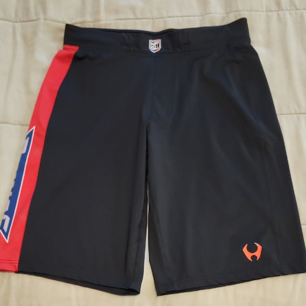 NFL Men's Black and Red Athletic Shorts